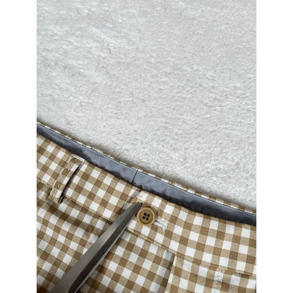Peter Millar Crown Sport Wicking Gingham‎ Check Performance Golf Shorts Sz 38